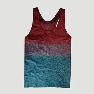 Athleta Relay Tank Top red blue ombre size small athletic workout running yoga